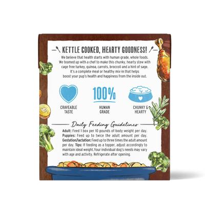 Show full view: The Honest Kitchen Human Grade One Pot Stew Tender Turkey Stew with Quinoa, Carrots & Broccoli Wet Dog Food, 10.5-oz bag, case of 6 slide 3 of 9