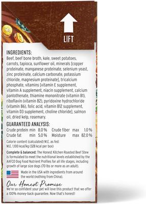 Show full view: The Honest Kitchen One Pot Stews Roasted Beef Stew Wet Dog Food, 10.5-oz box, bundle of 12  slide 4 of 10