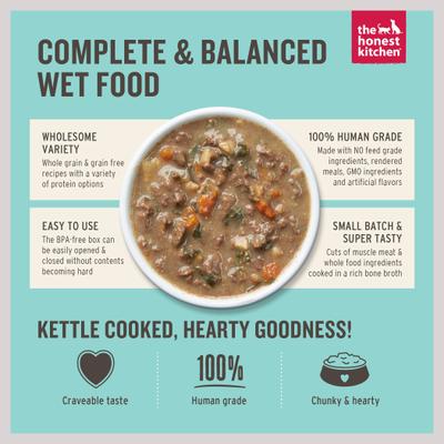 Show full view: The Honest Kitchen One Pot Stews Slow Cooked Chicken Stew Wet Dog Food, 10.5-oz box, bundle of 12  slide 9 of 11