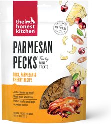 The Honest Kitchen Human Grade Parmesan Pecks Duck, Parmesan & Cherry Recipe Dog Treats, 16-oz bundle