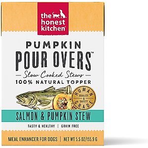 The Honest Kitchen Pumpkin POUR OVERS Salmon & Pumpkin Stew Wet Dog Food Topper, 5.5-oz, case of 12