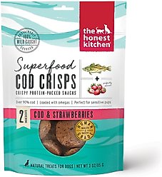 The Honest Kitchen Superfood Cod Crisps Cod & Strawberry + Superfood Cod Crisps Cod & Blueberry Dehydrated Dog Treats slide 2 of 9