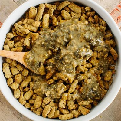 Show full view: The Honest Kitchen Human Grade Superfood POUR OVERS Turkey Stew with Veggies Wet Dog Food Topper, 5.5-oz, case of 12 slide 10 of 12