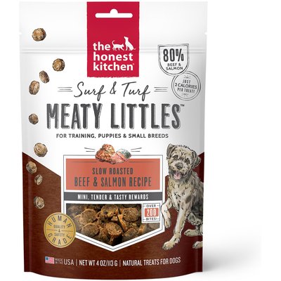 The Honest Kitchen The Honest Kitchen Human Grade Surf & Turf Meaty Littles Slow Roasted Beef & Salmon Recipe Dog Treats, 4-oz bag