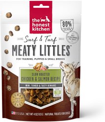 The Honest Kitchen Surf & Turf Meaty Littles Slow Roasted Chicken & Salmon Recipe Dog Treats, 4-oz bag