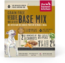 The Honest Kitchen Human Grade Veggie, Nut & Seed Grain-Free Dehydrated Dog Food Base Mix, 3-lb box