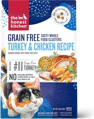 Show full view: The Honest Kitchen Whole Food Clusters Chicken + Whole Food Clusters Turkey & Chicken Dry Cat Food slide 6 of 9