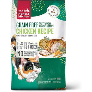 The Honest Kitchen Human Grade Whole Food Clusters Grain-Free Chicken Dry Cat Food, 10-lb