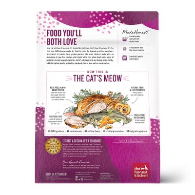 Show full view: The Honest Kitchen Human Grade Whole Food Clusters Grain-Free Chicken & Fish Dry Cat Food, 1-lb slide 3 of 10
