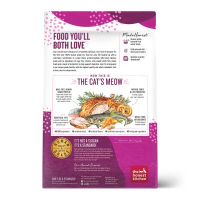 Show full view: The Honest Kitchen Human Grade Whole Food Clusters Grain-Free Chicken & Fish Dry Cat Food, 4-lb slide 3 of 10