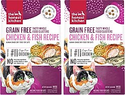 The Honest Kitchen Whole Food Clusters Grain-Free Chicken & Fish Dry Cat Food, 8-lb bundle 