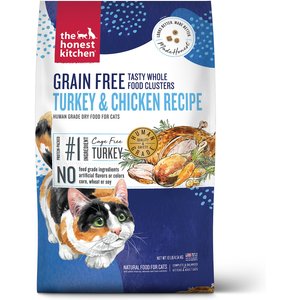 The Honest Kitchen Human Grade Whole Food Clusters Grain-Free Turkey & Chicken Dry Cat Food, 10-lb bag