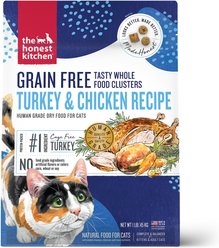 The Honest Kitchen Human Grade Whole Food Clusters Grain-Free Turkey & Chicken Dry Cat Food, 1-lb bag