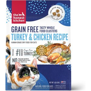 The Honest Kitchen Human Grade Whole Food Clusters Grain-Free Turkey & Chicken Dry Cat Food, 1-lb bag