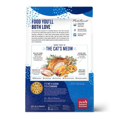 Show full view: The Honest Kitchen Human Grade Whole Food Clusters Grain-Free Turkey & Chicken Dry Cat Food, 4-lb bag slide 3 of 10