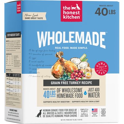 The Honest Kitchen The Honest Kitchen Wholemade Grain-Free Turkey Human Grade Dehydrated Dog Food, 10-lb box