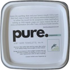 The Infused Equestrian Pure Peppermint Horse Bit Wipe Towelette, 30 count
