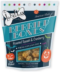 The Lazy Dog Cookie Co. Berried Bones Roasted Squash & Cranberry Dog Treats, 5-oz bag