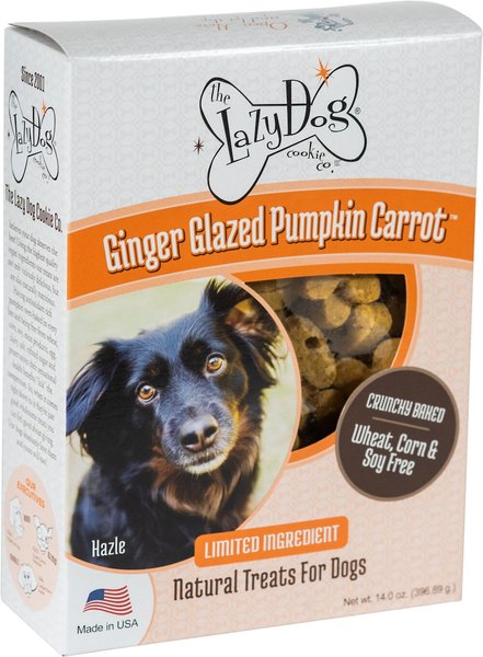 The Lazy Dog Cookie Co. Limited Ingredient Ginger Glazed Pumpkin Carrot Crunchy Baked Dog Treats, 14-oz box