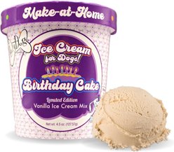 The Lazy Dog Cookie Co. Make-at-Home Ice Cream Mix Birthday Cake Dog Treats, 4.5-oz bag