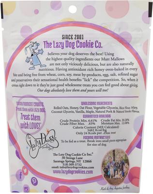Show full view: The Lazy Dog Cookie Co. Mutt Mallows Maple Bacon Kissies Dog Treats, 5-oz bag slide 3 of 5