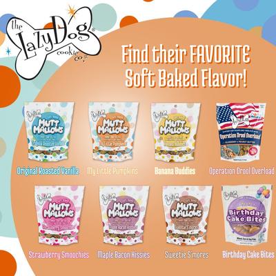 Show full view: The Lazy Dog Cookie Co. Mutt Mallows My Little Pumpkins Baked Dog Treats, 5-oz bag slide 5 of 6