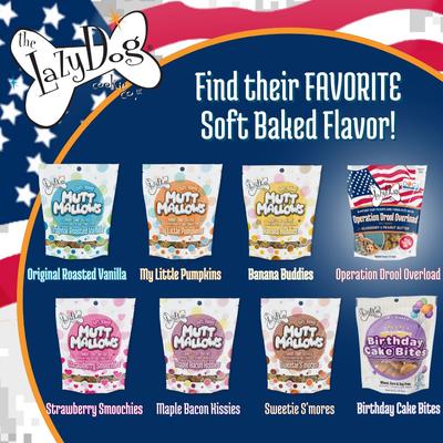 Show full view: The Lazy Dog Cookie Co. Operation Drool Overload Blueberry & Peanut Butter Dog Treats, 5-oz bag slide 6 of 7