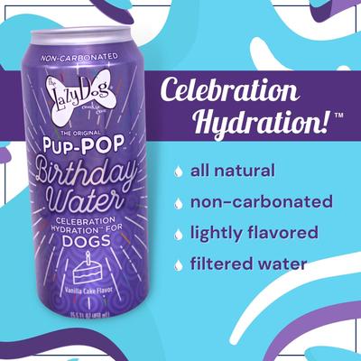 Show full view: The Lazy Dog Cookie Co. Pup-POP Birthday Water Vanilla Cake Flavor Dog Treat, 15.5-oz can slide 3 of 7