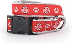 The License House Ohio State Athletic O Paw Print Dog Collar, Scarlet, Large