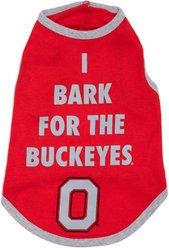 The License House Ohio State Bark for Buckeyes Dog Shirt, Scarlet, X-Large