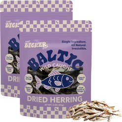 THE LICKER STORE Grain-Free Omega-3 Single Ingredient Crunchy Dried Baltic Herring Gluten-Free Seafood Dehydrated Dog & Cat Treats, 3-oz bag, pack of 2