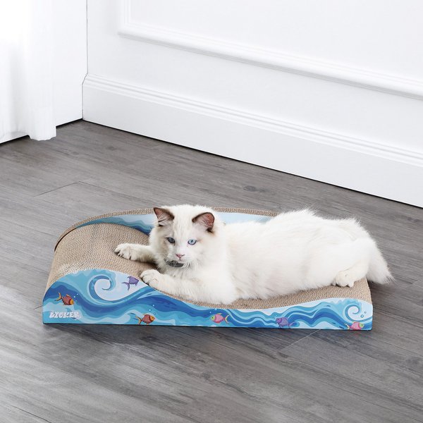THE LICKER STORE CSR1012A Kate 12" Reversible Cat Scratcher Pad 5-Pack - Modern Patterned Cardboard With Catnip, Multi-Colored