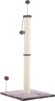 Show full view: THE LICKER STORE Rylie 38-in Farmhouse Sisal Pillar with Fuzzy Toys & Spring Balls Cat Scratching Post, Gray/Cream slide 3 of 9