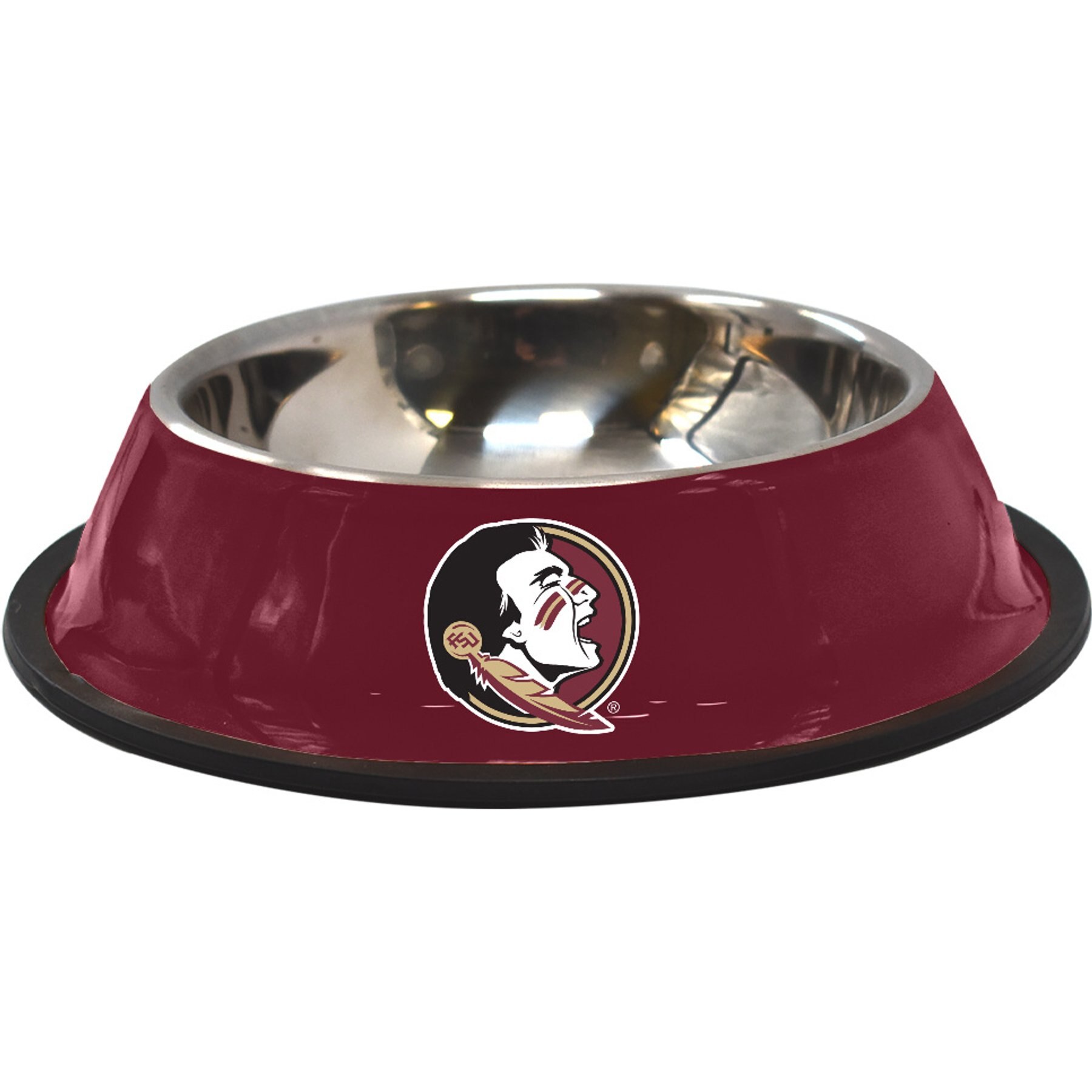 The Memory Company Anti-Skid Bottom Stainless Steel Dog & Cat Bowl, 9-inch, Florida State Seminoles