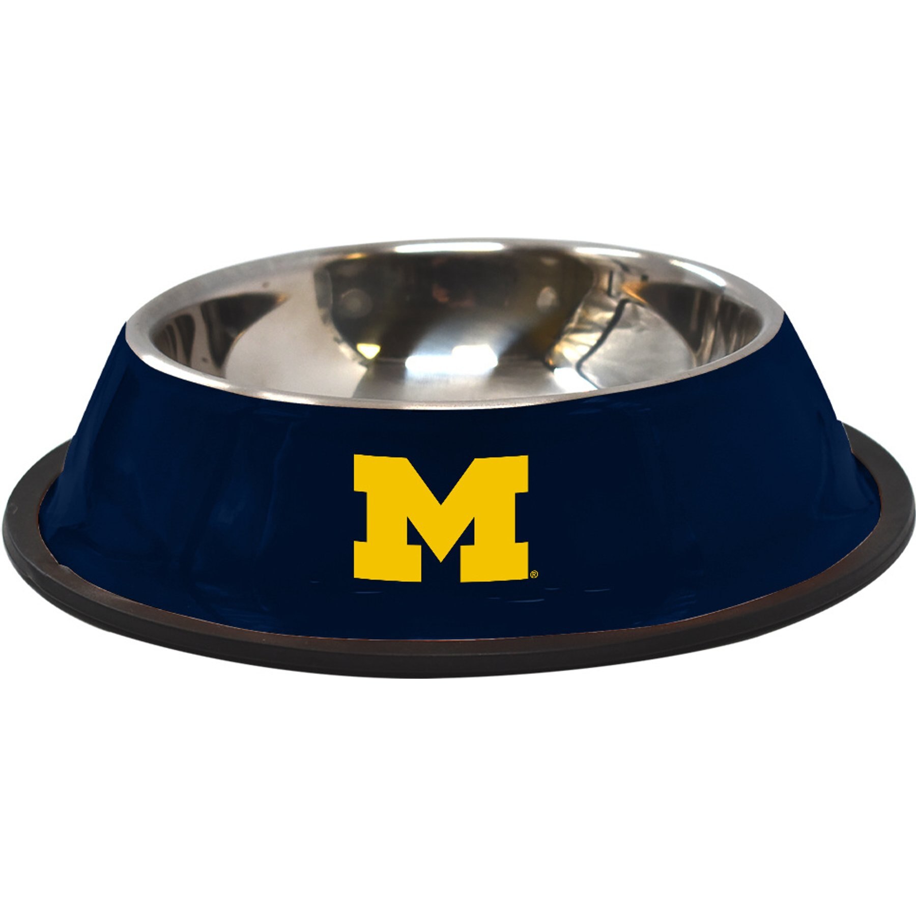 The Memory Company Anti-Skid Bottom Stainless Steel Dog & Cat Bowl, 9-inch, Michigan Wolverines