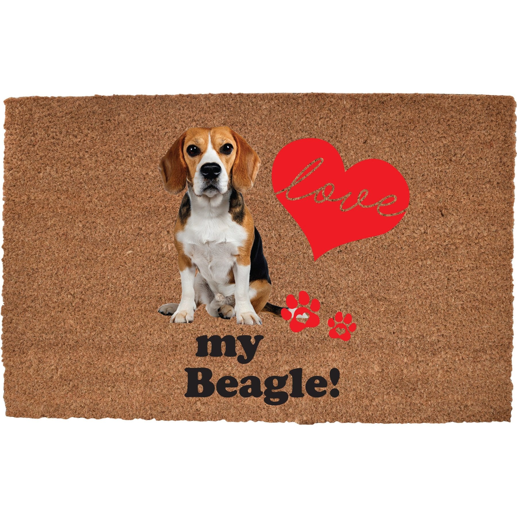 The Memory Company I Love My Beagle Coir Door Pet Mat, 19.5 x 29.5-in