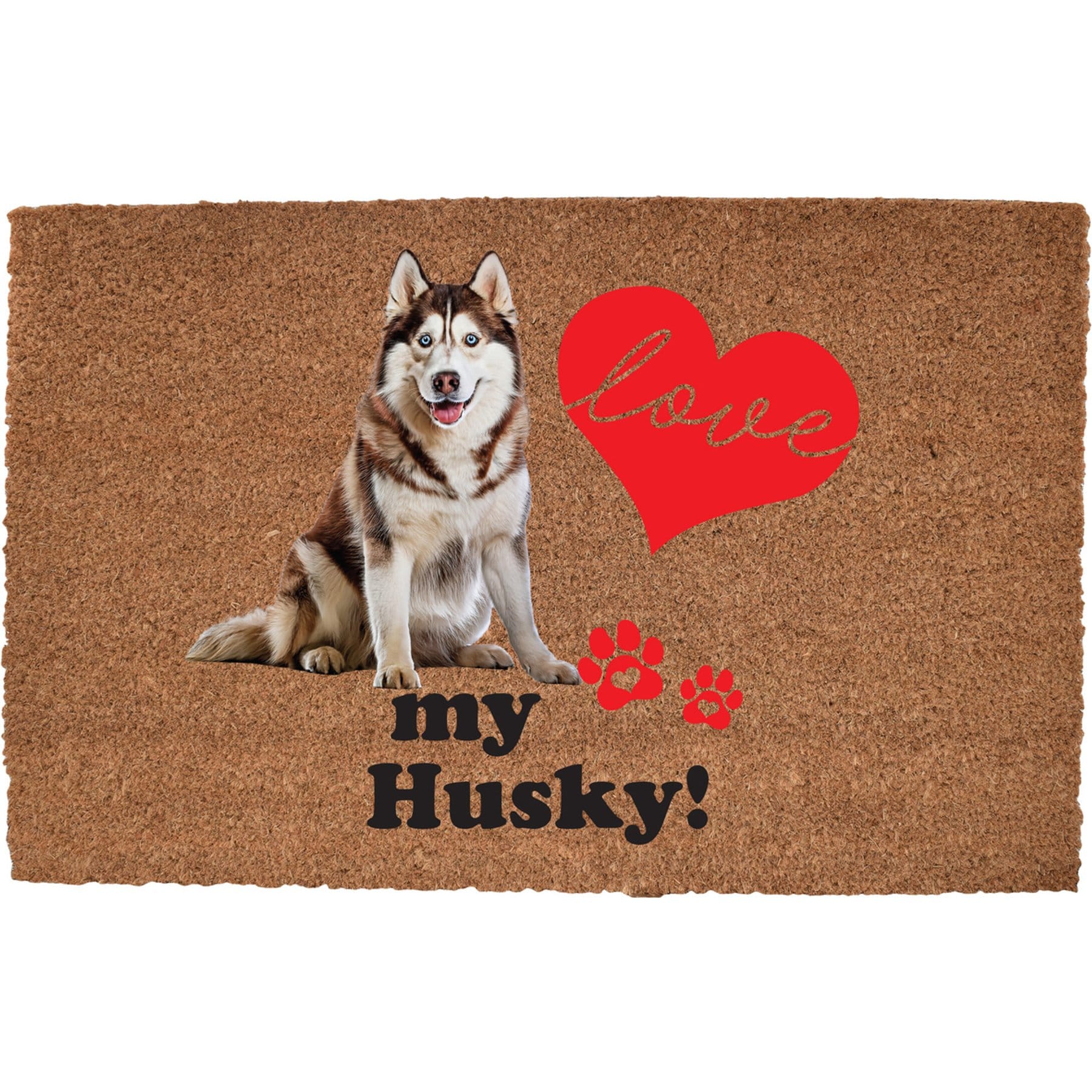 The Memory Company I Love My Husky Coir Door Pet Mat, 19.5 x 29.5-in