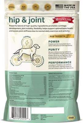 Show full view: The Missing Link Hip & Joint Powder Joint Supplement for Dogs, 1-lb bag slide 3 of 11