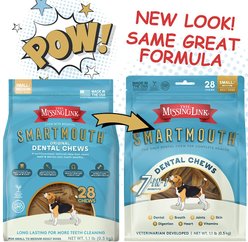 The Missing Link Smartmouth 7-in-1 Dental Chews for Small & Medium Dogs, 15 to 50-lbs, 28 count slide 2 of 5