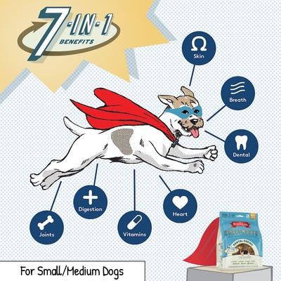 Show full view: The Missing Link Smartmouth 7-in-1 Dental Chews for Small & Medium Dogs, 15 to 50-lbs, 28 count slide 6 of 7