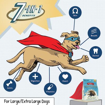 Show full view: The Missing Link Smartmouth 7-in-1 Dental Chews for Large & Giant Dogs, 50 to 100-lbs, 28 count slide 6 of 7