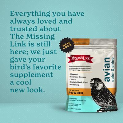 Show full view: The Missing Link Superfood Avian Color & Shine Flaxseed Yucca & Kelp Powder Bird Supplement slide 5 of 9