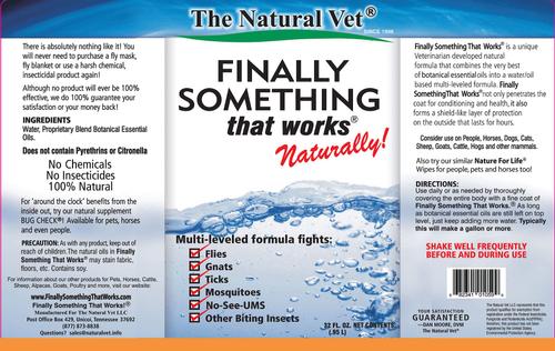 Show full view: The Natural Vet Finally Something That Works Insect Control Spray, 32-fl oz bottle slide 2 of 2