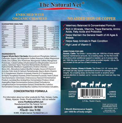 Show full view: The Natural Vet Multi-Check Multi-Species Vitamin Mineral Supplement, 2.5-lb bag slide 3 of 4