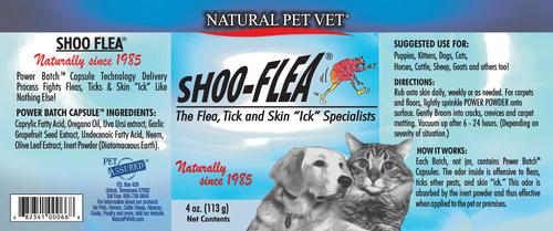 Show full view: The Natural Vet Shoo Flea Powder, 4-oz jar slide 2 of 2