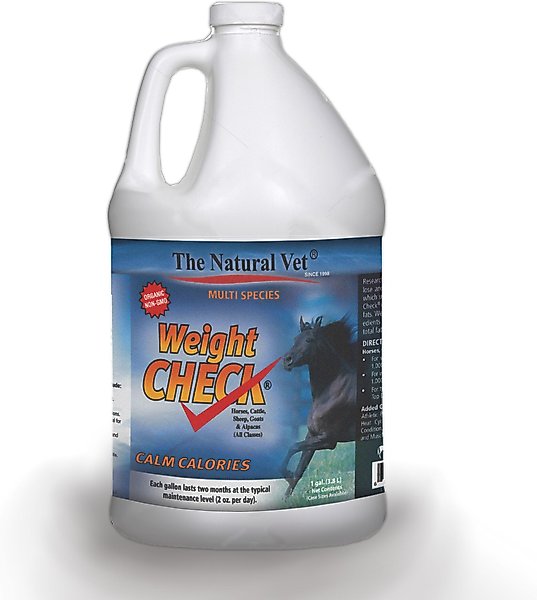 Show full view: The Natural Vet Weight Check Oil Horse Supplement, 1-gal bottle slide 1 of 2