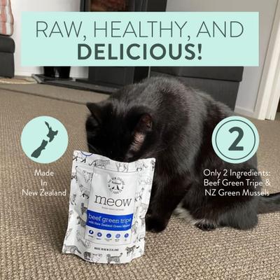 Show full view: The New Zealand Natural Pet Food Co. Meow Beef Green Tripe Freeze-Dried Cat Treats, 1.4-oz bag slide 7 of 8
