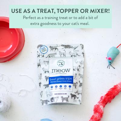 Show full view: The New Zealand Natural Pet Food Co. Meow Beef Green Tripe Freeze-Dried Cat Treats, 1.4-oz bag slide 5 of 8