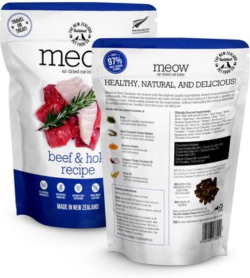 Show full view: The New Zealand Natural Pet Food Co. Meow Beef & Hoki Air Dried Cat Food, 3.5-oz bag slide 3 of 10
