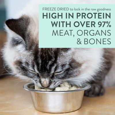 Show full view: The New Zealand Natural Pet Food Co. Meow Chicken​ & King Salmon Grain-Free Freeze-Dried Cat Food, 9.9-oz bag slide 5 of 10